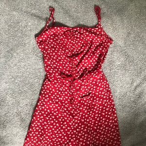 Red Flower-printed Romper
